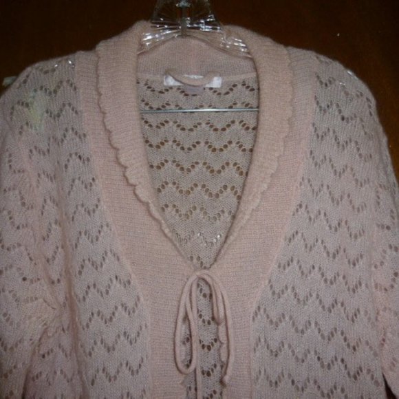 Womens Victoria Secret Mohair Wool Blend Pink Sweater Coat Long Cardigan M Mediu - Picture 3 of 8